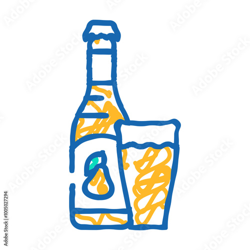 pear cider doodle icon sketch vector. pear cider sign. isolated symbol illustration