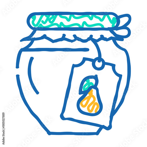 pear jam doodle icon sketch vector. pear jam sign. isolated symbol illustration