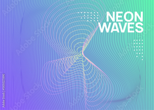 Sound Flyer. Techno Design. Discotheque Trance Graphic. Green Music Poster. Blue Party Magazine. Electronic Radio Invitation. Festival Vector. Violet Sound Flyer