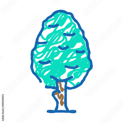 pear tree doodle icon sketch vector. pear tree sign. isolated symbol illustration