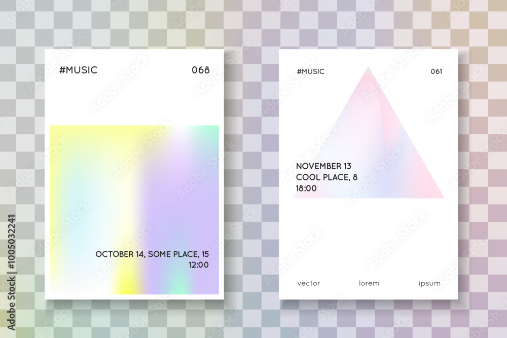 Fototapeta premium Geometric Background. Pastel Effect. Blue Holograph Cover. Holographic Pattern. Colorful Prism Template. Chrome Vector. Minimal Texture. Purple Geometric Background