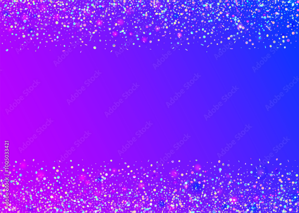 Obraz premium Transparent Sparkle. Falling Design. Purple 3d Effect. Cristal Ribbon. Laser Colourful Cristals. Carnaval Background. Happy Pattern. Festive Serpentine. Blue Transparent Sparkle