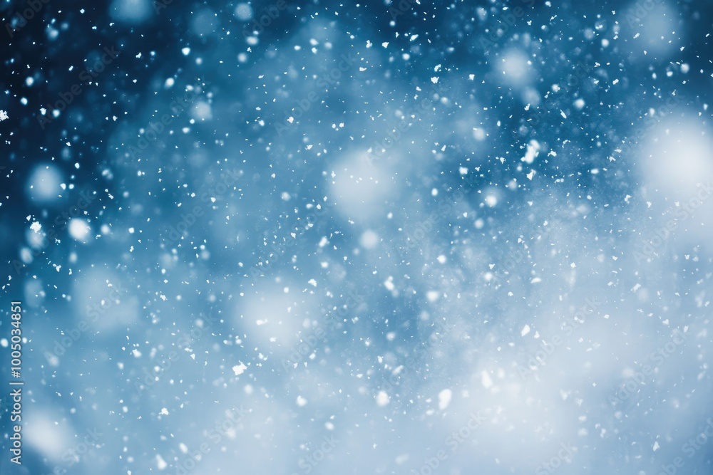 Abstract Blue Background with Falling Snowflakes Abstract Blue Background with Falling Snowflakes