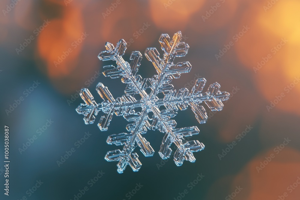 A Detailed Close-Up of a Delicate Snowflake A Detailed Close-Up of a Delicate Snowflake