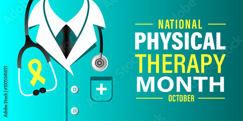 National Physical Therapy Month background or banner design template