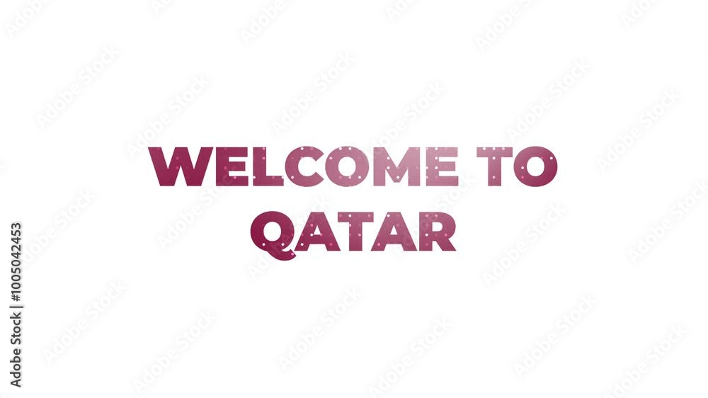 Welcome to Qatar Text Animation with Qatari Flag Gradient Welcome to Qatar Text Animation with Qatari Flag Gradient
