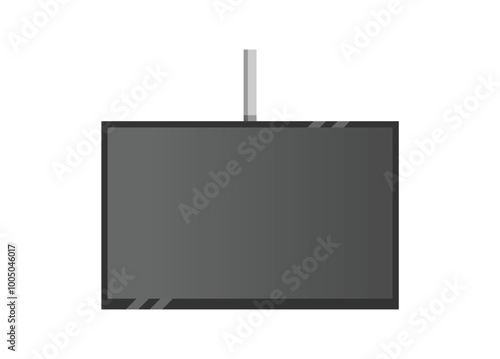 Hanging flat screen television. Simple flat illustration