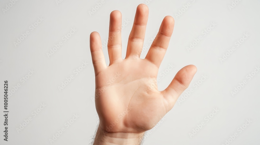 Isolated hand on white background, a study in simplicity and human form Isolated hand on white background, a study in simplicity and human form