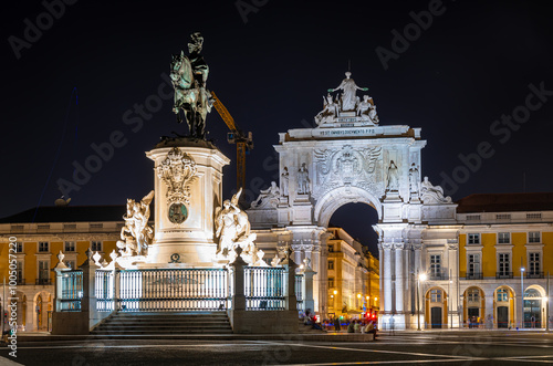 Praca do Comercio, a large, harbour-facing plaza in Portugal's capital, Lisbon