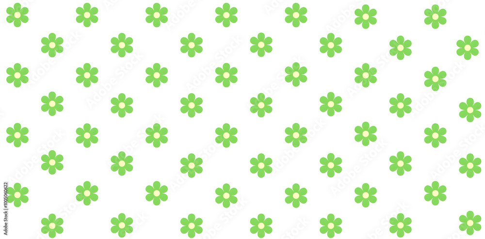 Seamless small light green floral pattern with white background Seamless small light green floral pattern with white background