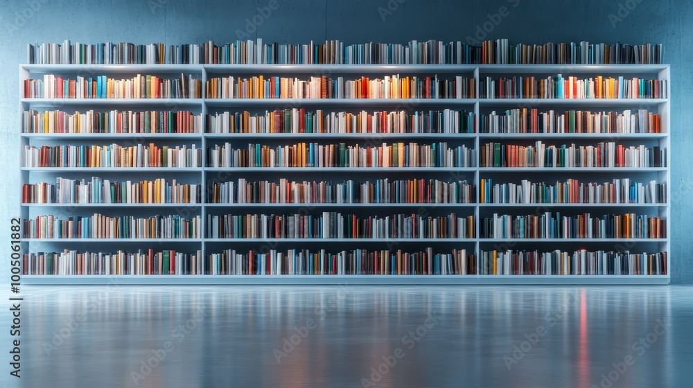 A stunning collection of literature wellorganized bookshelf filled with endless reading adventures A stunning collection of literature wellorganized bookshelf filled with endless reading adventures