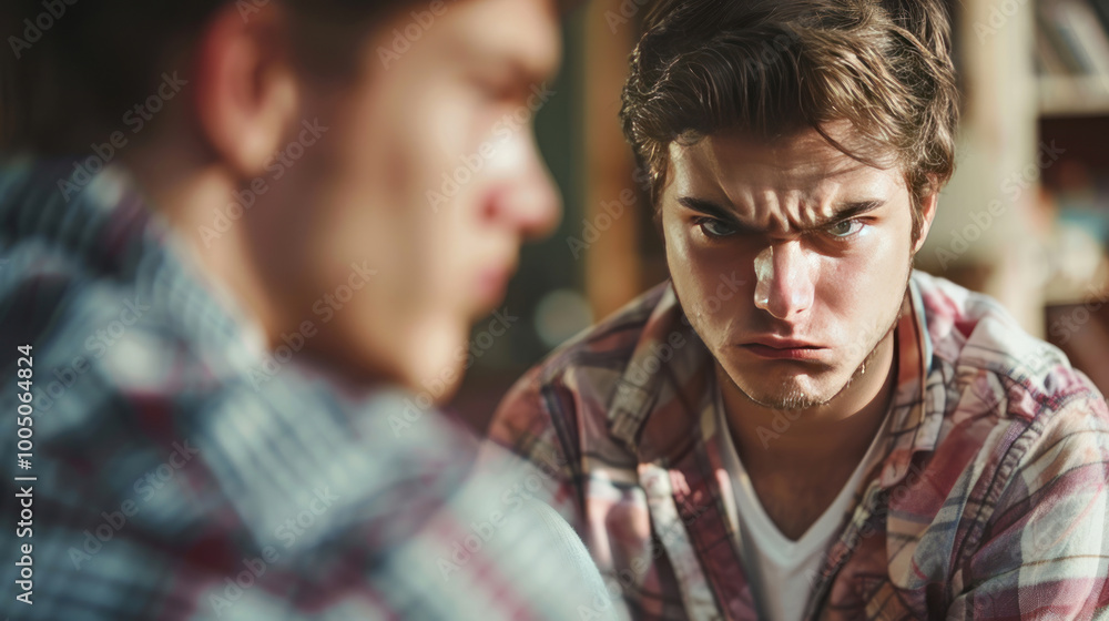 A visual of someone maintaining a neutral expression in a tense situation, showcasing emotional control. A visual of someone maintaining a neutral expression in a tense situation, showcasing emotional control.