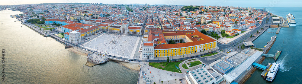Praca do Comercio, a large, harbour-facing plaza in Portugal's capital, Lisbon