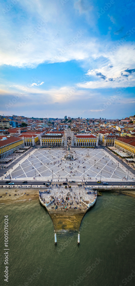 Praca do Comercio, a large, harbour-facing plaza in Portugal's capital, Lisbon