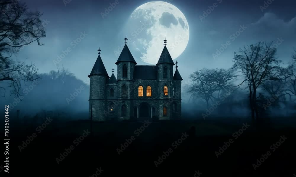 Graveyard with a large moon in the sky. hyperrealistic Video Graveyard with a large moon in the sky. hyperrealistic Video