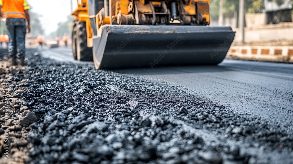 Close-up View of Road Construction Close-up View of Road Construction