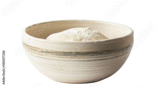 bowl with fresh dough on transparent background