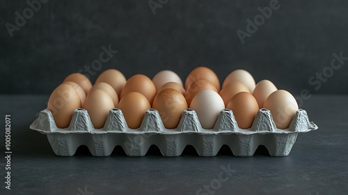 A Dozen Eggs in a Cardboard Carton