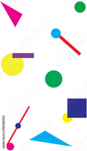 Retro Pattern with Basic Colorful Shapes