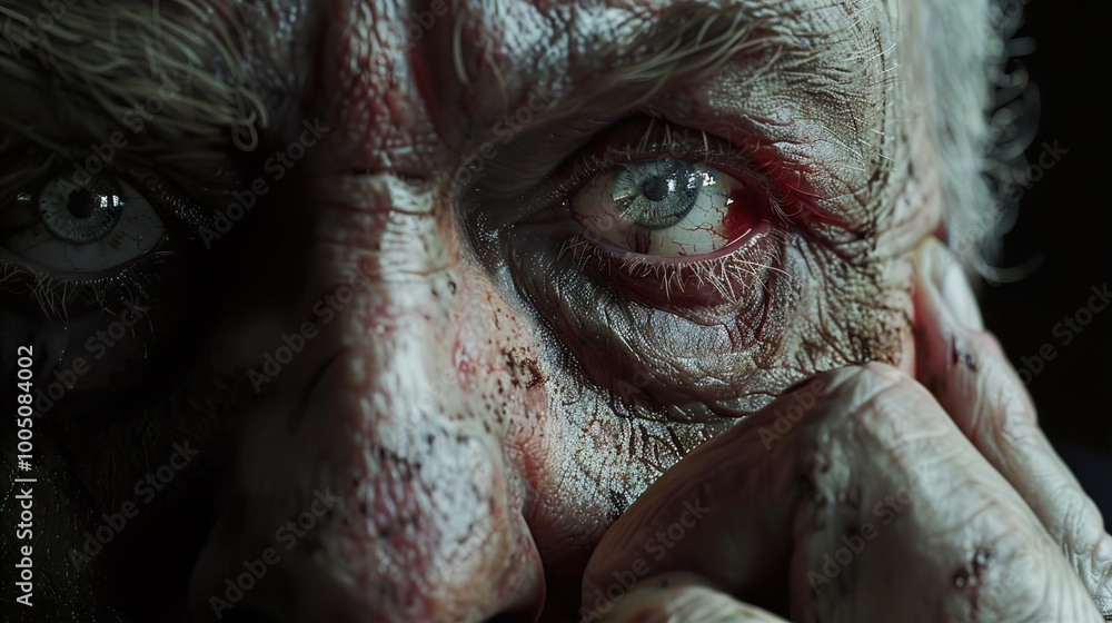 Close-Up Portrait of an Elderly Man's Eye Close-Up Portrait of an Elderly Man's Eye