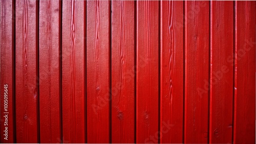 A vibrant red wall featuring rustic wood planks, creating a striking contrast in texture and color.