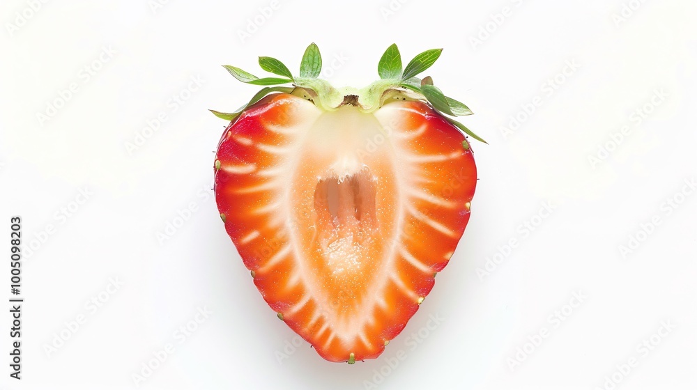 Half a Strawberry Isolated on White Background Half a Strawberry Isolated on White Background