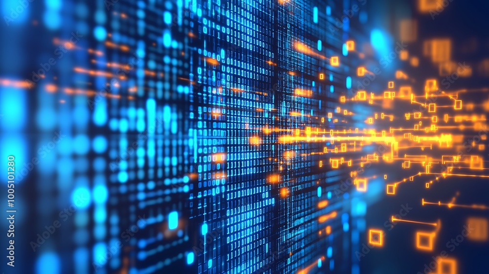 A futuristic and visually stunning portrayal of the overwhelming flood of data in the modern digital age, depicted through a colorful and intricately detailed binary code network. A futuristic and visually stunning portrayal of the overwhelming flood of data in the modern digital age, depicted through a colorful and intricately detailed binary code network.