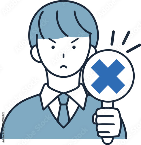 Male student with a batsuit Simple illustration
