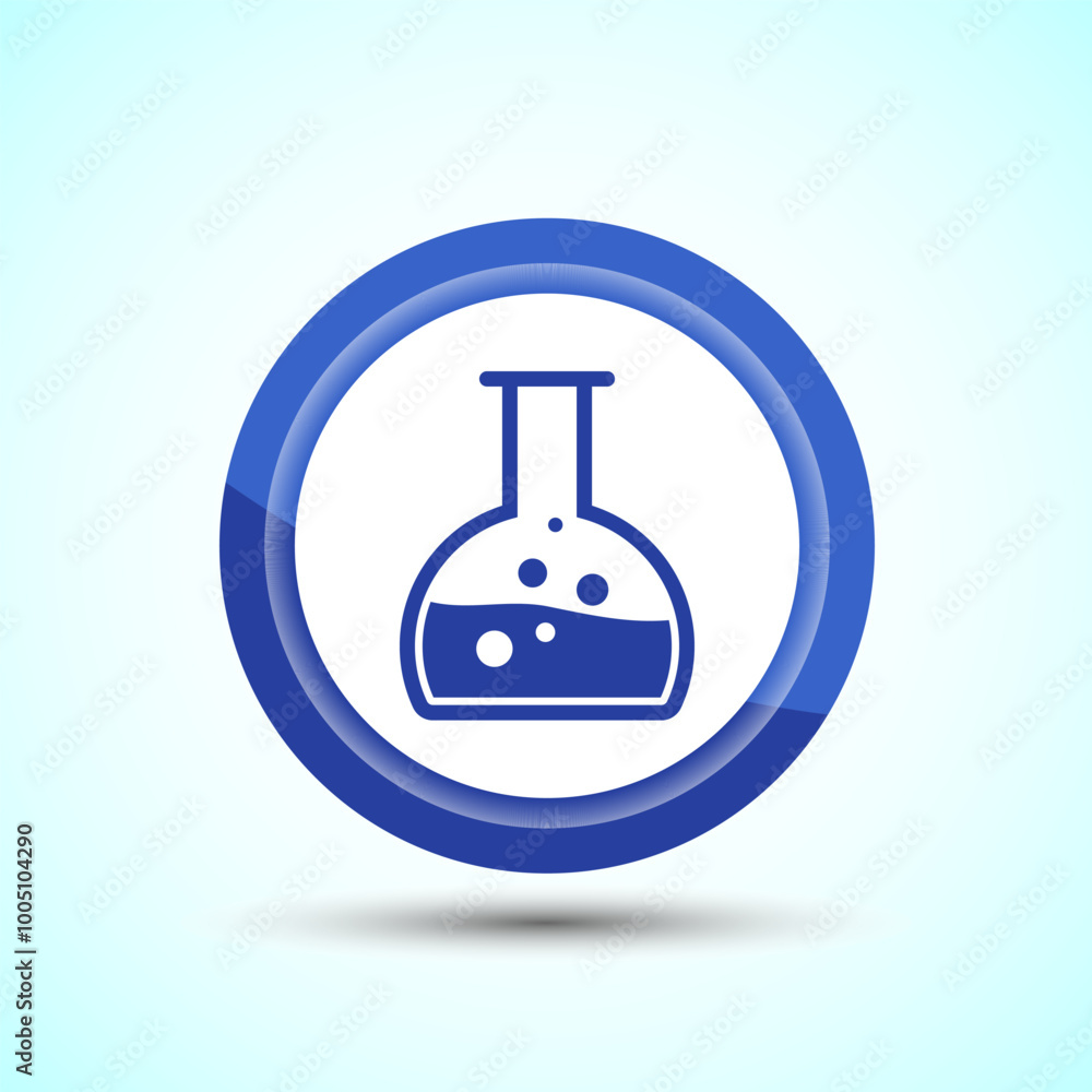 Lab Flask Icon Design Illustration, Chemical flask Icon For Apps and Websites, Blue Color Button Design Lab Flask Icon Design Illustration, Chemical flask Icon For Apps and Websites, Blue Color Button Design