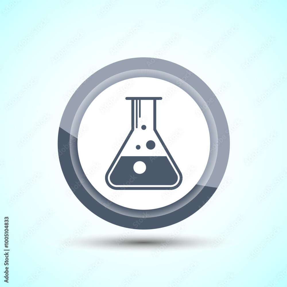 Lab Flask Icon Design Illustration, Chemical flask Icon For Apps and Websites, Gray Color Button Design Lab Flask Icon Design Illustration, Chemical flask Icon For Apps and Websites, Gray Color Button Design