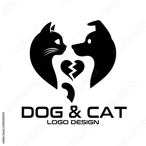 Cat And Dog Vector Logo Design photo