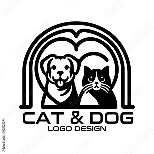 Cat And Dog Vector Logo Design photo