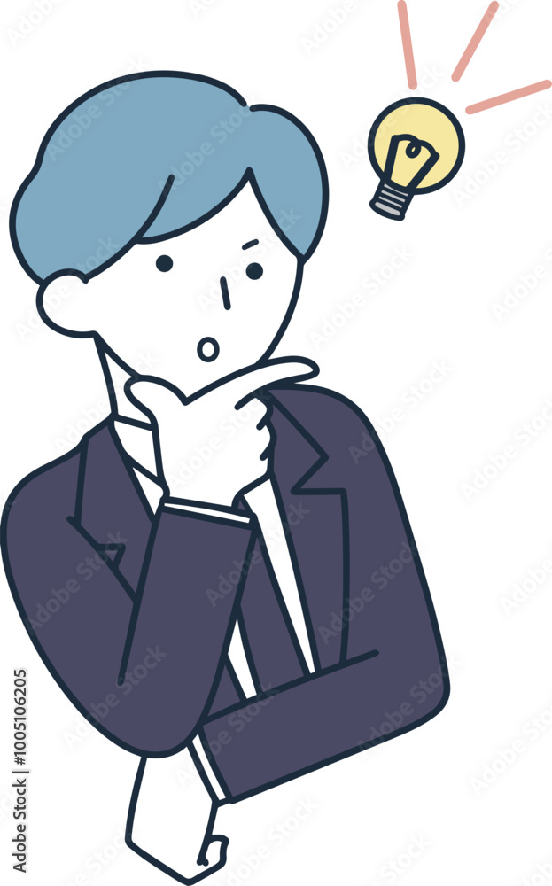 Businessman flashing his light Simple illustration Businessman flashing his light Simple illustration