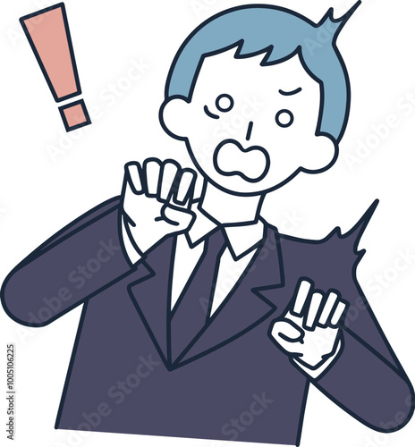 Surprised businessman simple illustration