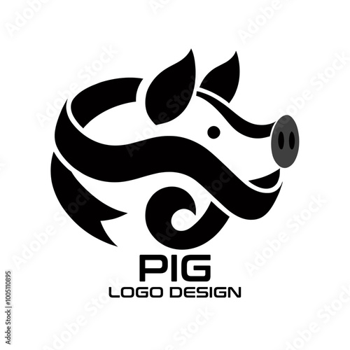 Pig Vector Logo Design photo