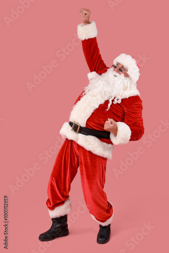 Cool Santa Claus dancing on...