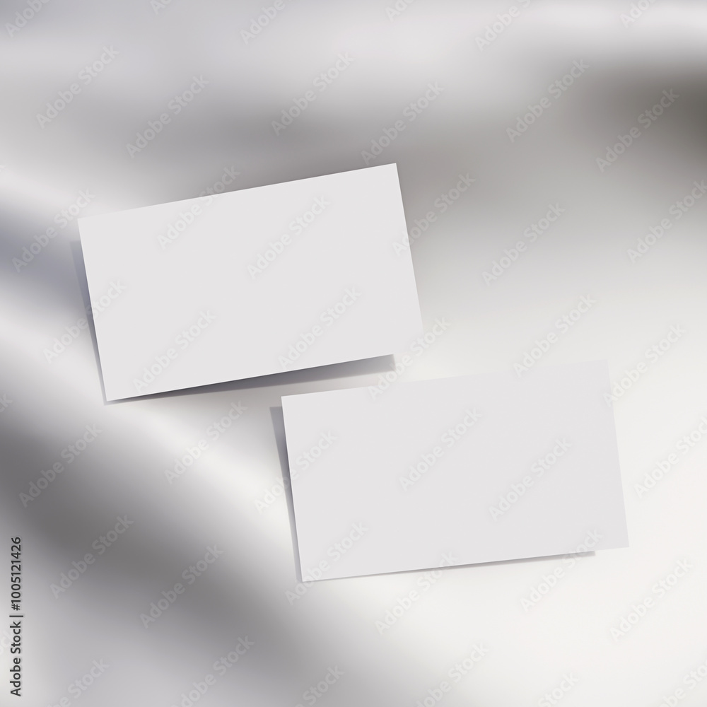 Blank Business Cards on Silk Background Blank Business Cards on Silk Background