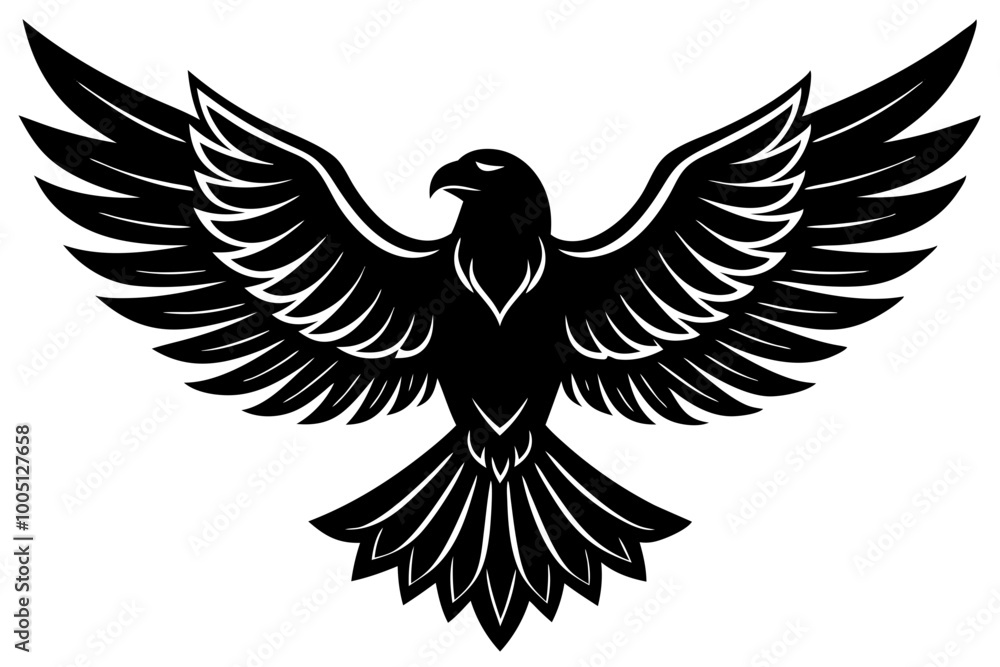 Fototapeta premium Eagle silhouette, American eagle icon vector 