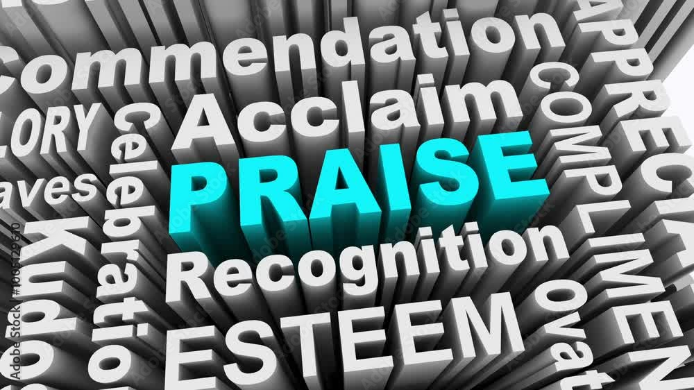 Praise Acclaim Recognition Appreciation Words Text 3d Animation Praise Acclaim Recognition Appreciation Words Text 3d Animation
