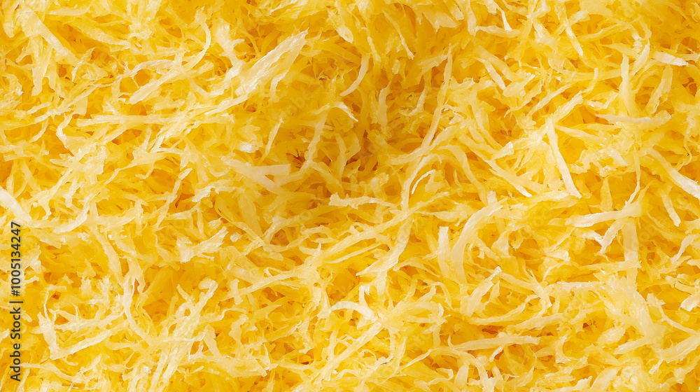 a close-up, top-down view of shredded lemon zest spread across the entire frame, filling the image with their bright yellow color and finely grated texture a close-up, top-down view of shredded lemon zest spread across the entire frame, filling the image with their bright yellow color and finely grated texture