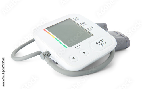 One blood pressure monitor isolated on white