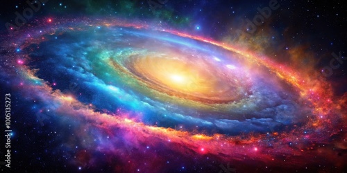 of a vibrant and colorful galaxy , astronomy, space, stars, universe, science, cosmic, spiral, nebula