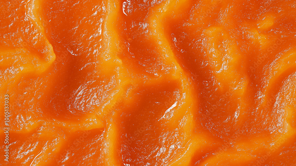 a close-up, top-down view of sweet potato jam spread across the entire frame, filling the image with its warm orange color and smooth texture a close-up, top-down view of sweet potato jam spread across the entire frame, filling the image with its warm orange color and smooth texture
