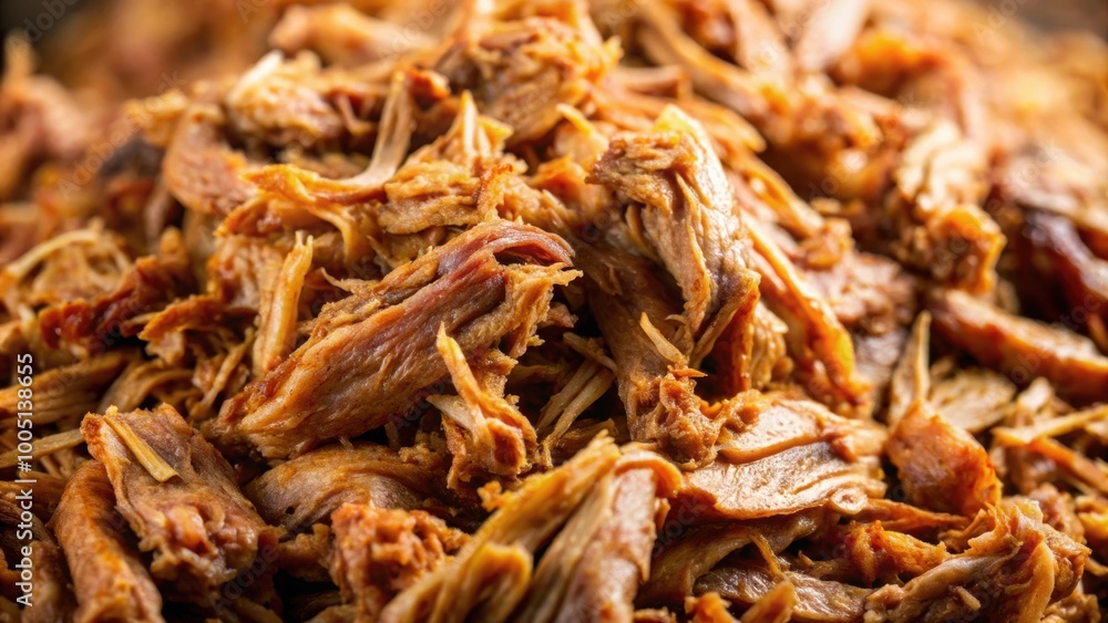 Macro detail of fresh pulled pork, pulled pork, juicy, tender, barbecue, meat, delicious, slow-cooked, shredded Macro detail of fresh pulled pork, pulled pork, juicy, tender, barbecue, meat, delicious, slow-cooked, shredded