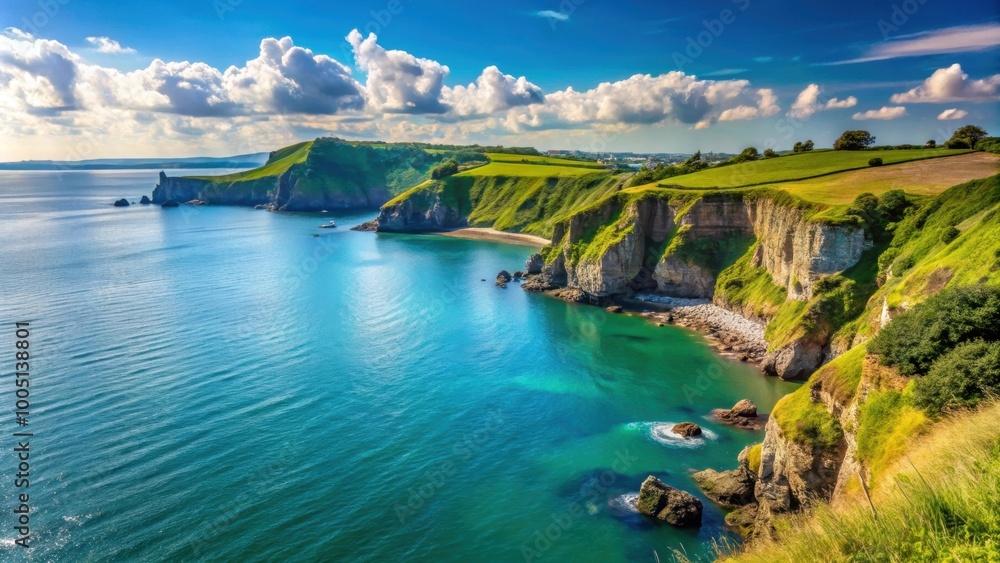 Scenic view of Berry Head in Brixham, Devon, overlooking the beautiful cliffs and ocean , Brixham, Berry Head, Torbay Scenic view of Berry Head in Brixham, Devon, overlooking the beautiful cliffs and ocean , Brixham, Berry Head, Torbay