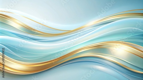 Abstract wavy background with light blue and gold tones, abstract, wavy, background, light blue, gold, tones, modern, elegant