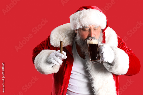 Bad Santa Claus with cigar ...