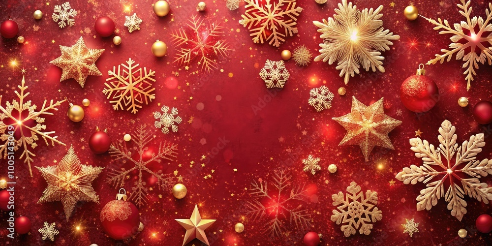 Vibrant crimson background adorned with delicate snowflakes, festive ornaments, and subtle textures, evoking a warm and cozy atmosphere perfect for holiday celebrations. Vibrant crimson background adorned with delicate snowflakes, festive ornaments, and subtle textures, evoking a warm and cozy atmosphere perfect for holiday celebrations.
