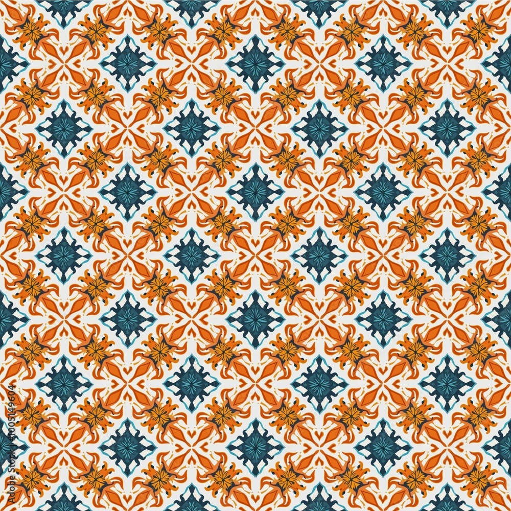 Abstract Seamless Geometric Pattern for Fabric or Wrapping Paper Design - Generative AI Abstract Seamless Geometric Pattern for Fabric or Wrapping Paper Design - Generative AI
