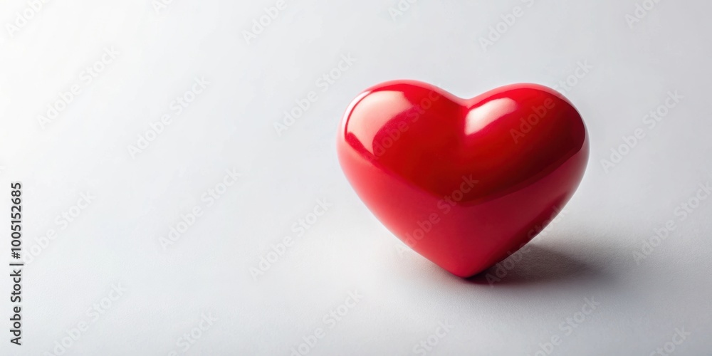 Fototapeta premium Simple red heart flying on isolated background, love, heart, romantic, Valentine's Day, symbol, passion, emotion, celebration